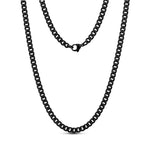 5mm Matte Black Cuban Link Steel Chain Necklace at Arman's Jewellers