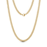 5mm Matte Gold Cuban Link Steel Chain Necklace at Arman's Jewellers