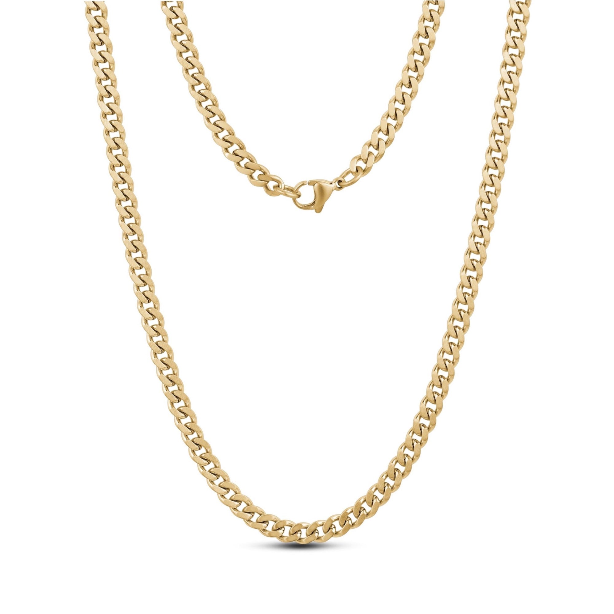 5mm Matte Cuban Link Steel Chain Necklace at Arman's Jewellers