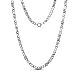 5mm Matte Cuban Link Steel Chain Necklace at Arman's Jewellers