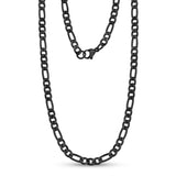 5mm Stainless Steel Black Figaro Link Chain Necklace at Arman's Jewellers