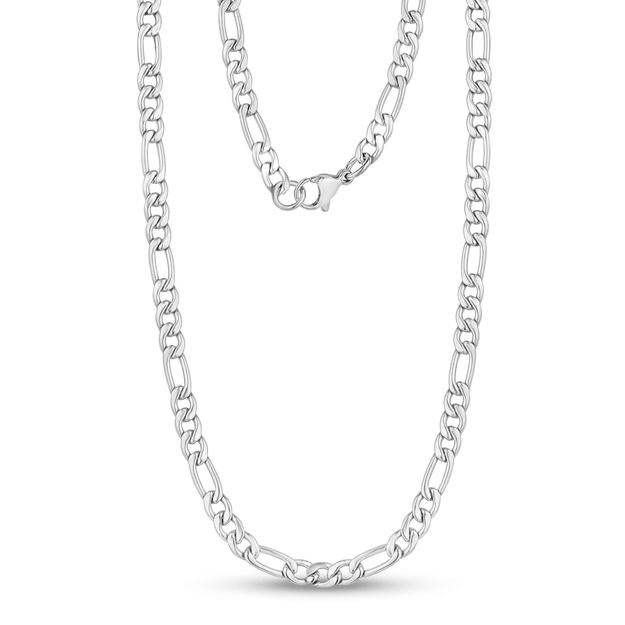 5mm Stainless Steel Figaro Link Chain Necklace at Arman's Jewellers