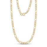 5mm Stainless Steel Gold Figaro Link Chain Necklace at Arman's Jewellers