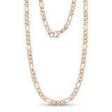 5mm Stainless Steel Rose Gold Figaro Link Chain Necklace at Arman's Jewellers