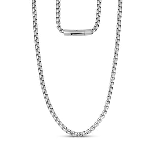 5mm Stainless Steel Round Box Link Chain Necklace at Arman's Jewellers