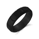 6.5mm Speed Racer Black Steel Ring at Arman's Jewellers