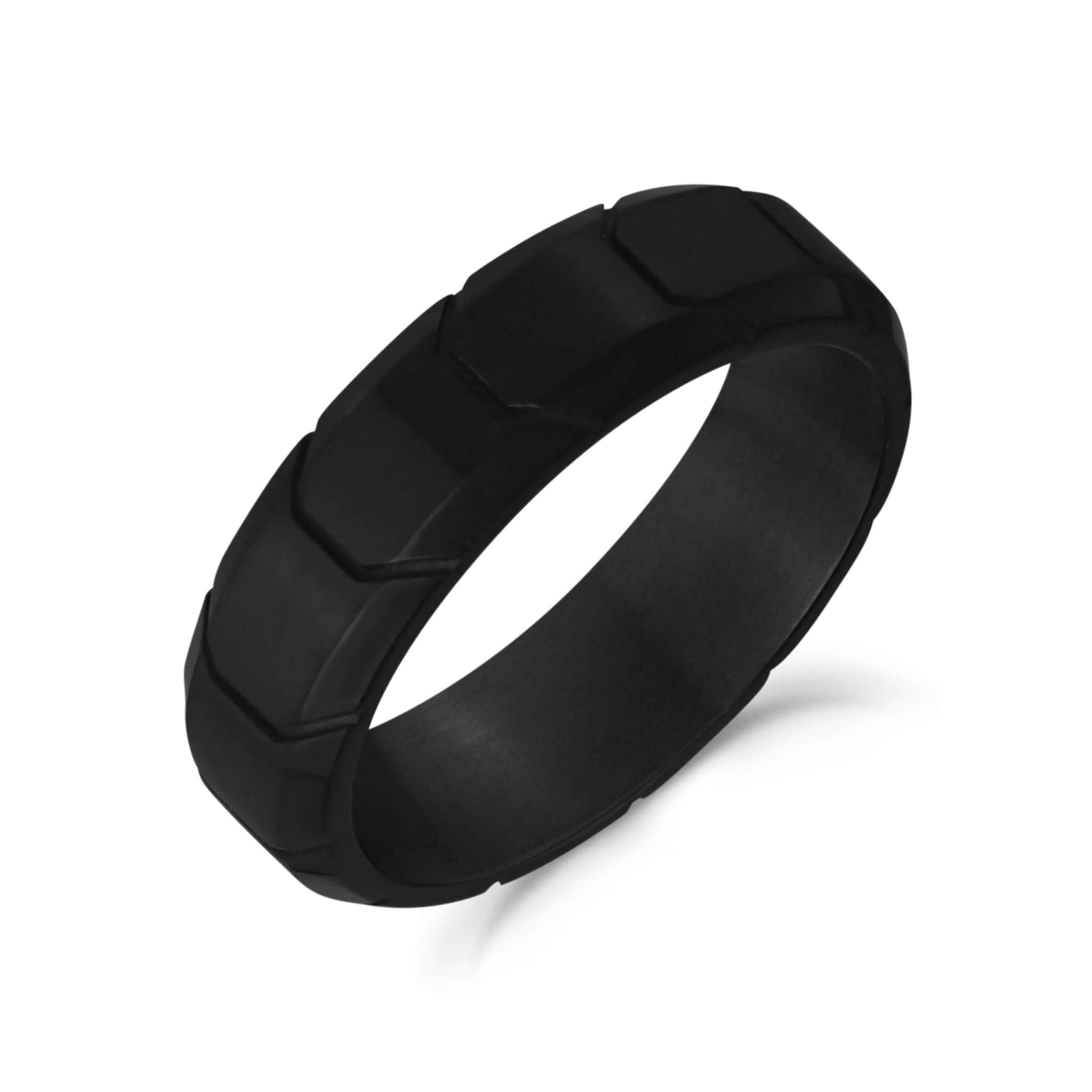 6.5mm Speed Racer Black Steel Ring at Arman's Jewellers