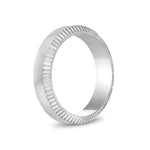 6mm Beveled Edge Flat Steel Band Ring at Arman's Jewellers