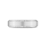 6mm Beveled Edge Flat Steel Band Ring at Arman's Jewellers
