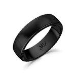 6mm Matte Flat Black Steel Band Ring at Arman's Jewellers 