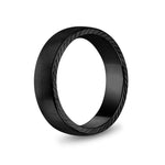 6mm Matte Flat Black Steel Band Ring at Arman's Jewellers 