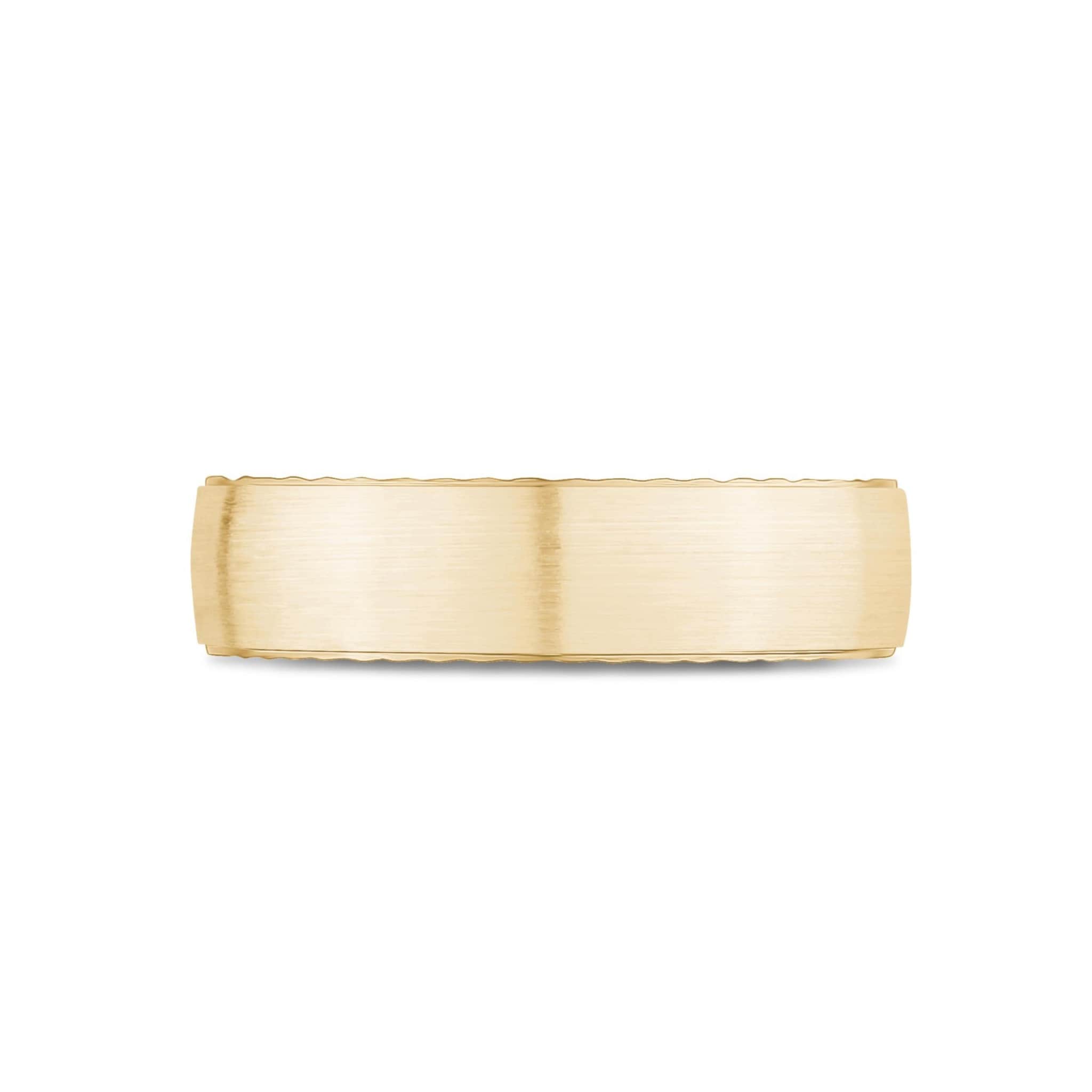 6mm Matte Flat Gold Steel Band Ring at Arman's Jewellers 