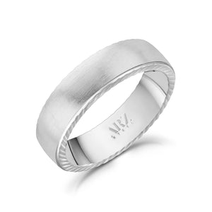 6mm Matte Flat Steel Band Ring at Arman's Jewellers 