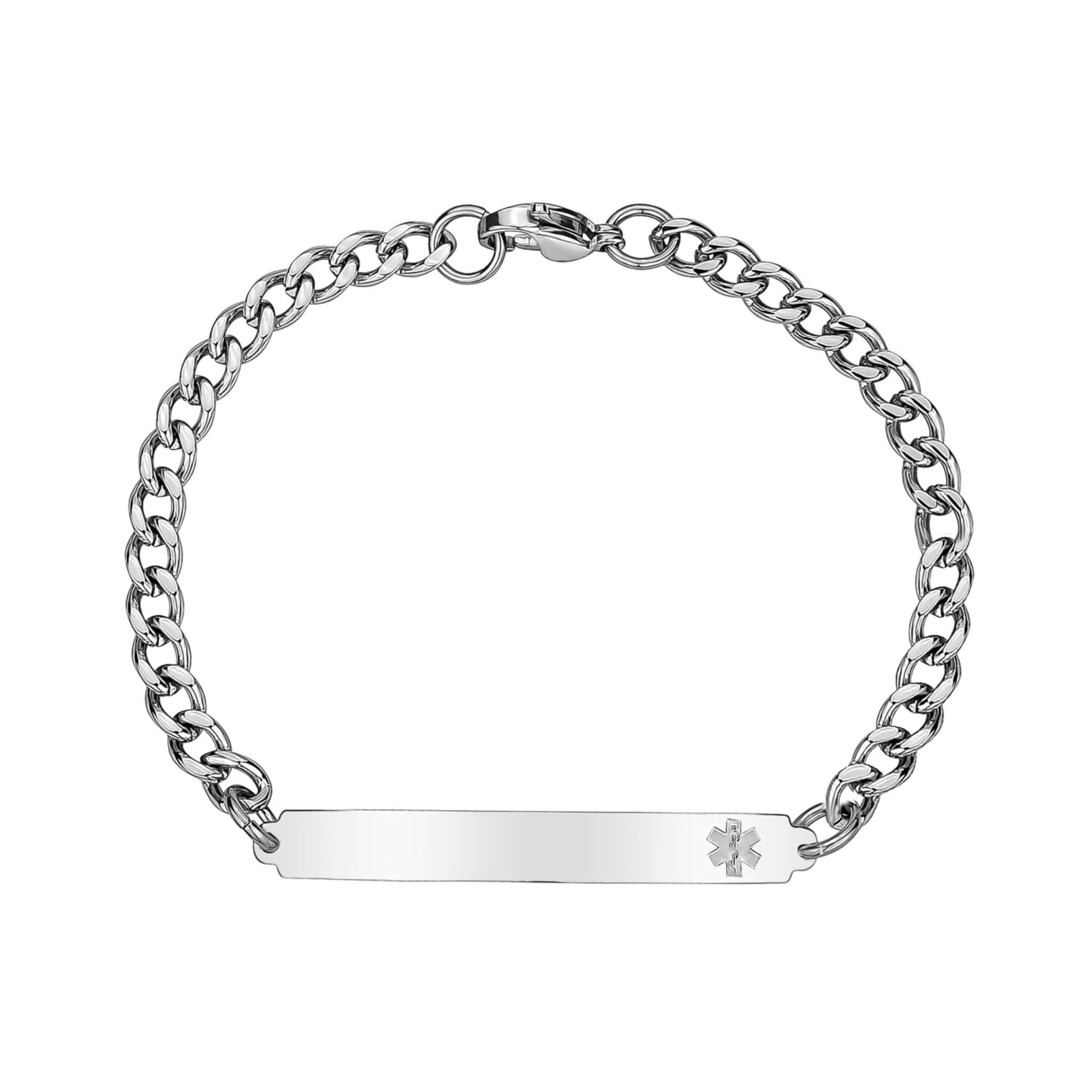 6mm Steel Curb Link Medical ID Bracelet at Arman's Jewellers