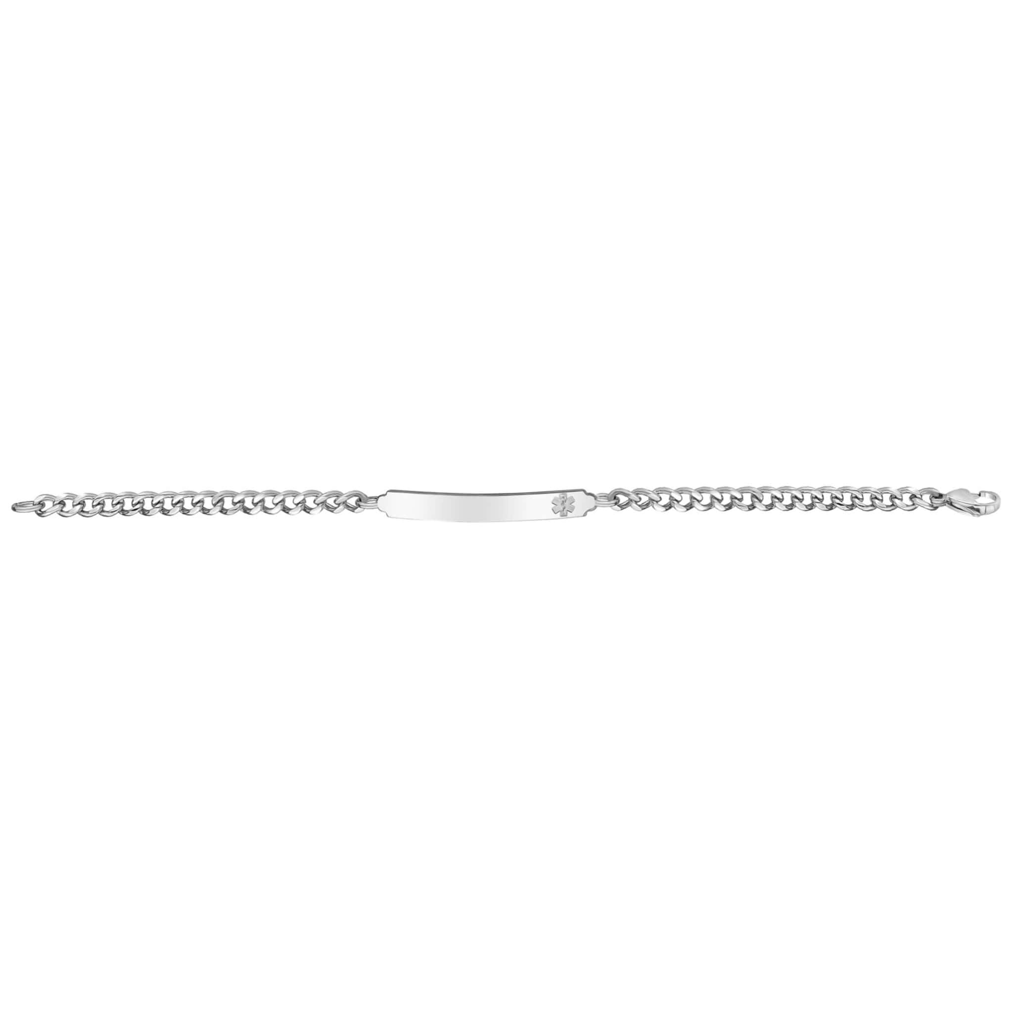 6mm Steel Curb Link Medical ID Bracelet at Arman's Jewellers
