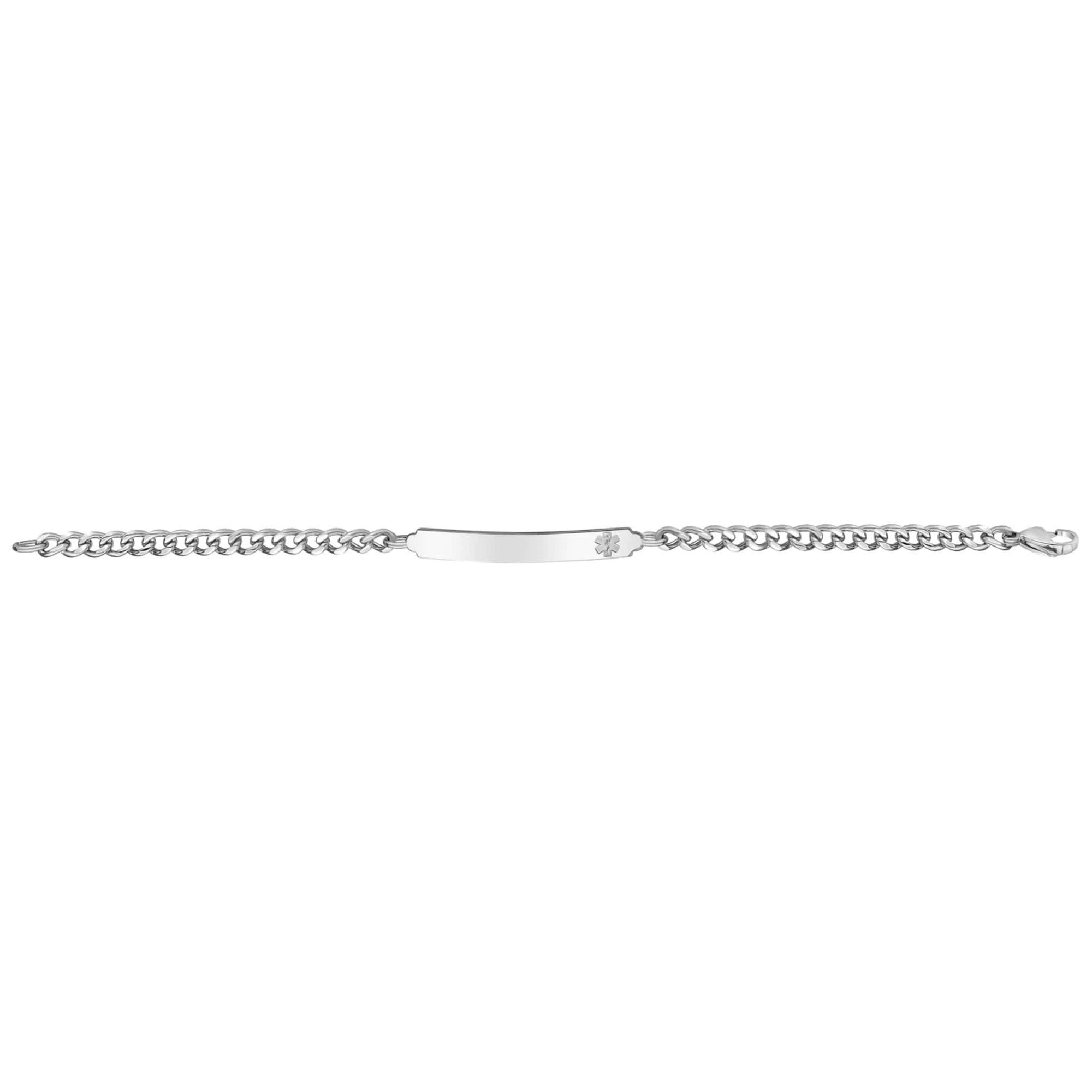 6mm Steel Curb Link Medical ID Bracelet at Arman's Jewellers