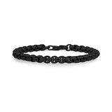 6mm Round Box Black Steel Bracelet at Arman's Jewellers