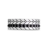 7mm Black Stone Detailed Steel Band Ring at Arman's Jewellers Kitchener