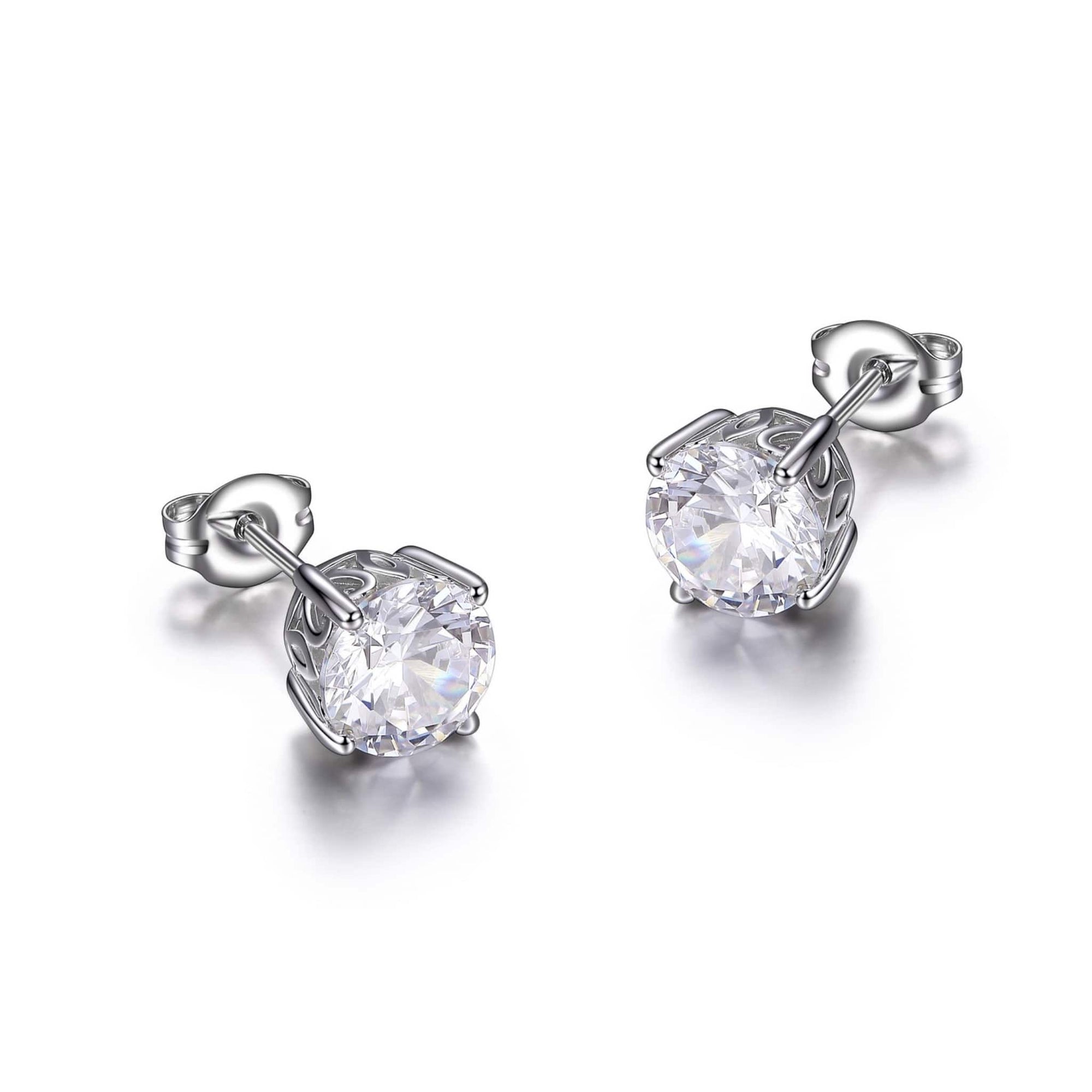 7mm Round CZ Silver Stud Earrings at Arman's Jewellers