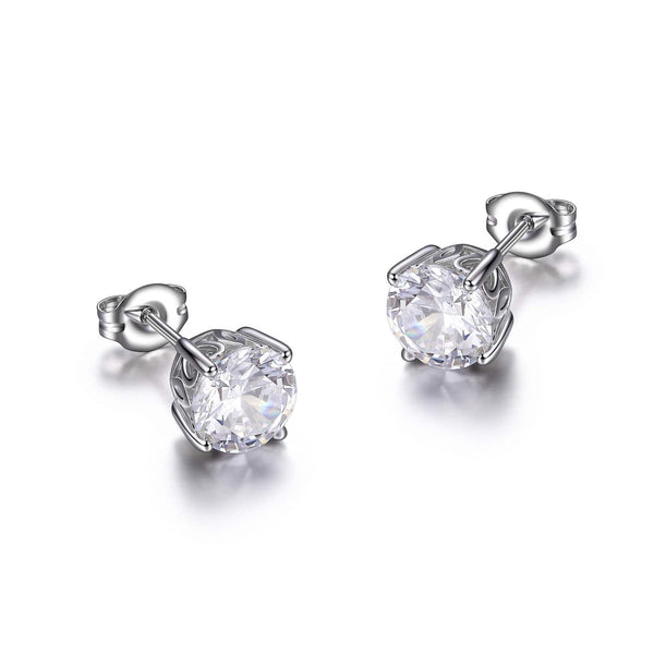 7mm Round CZ Silver Stud Earrings - Arman's Jewellers