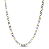 7mm Two-Tone Stainless Steel Figaro Link Chain Necklace at Arman's Jewellers