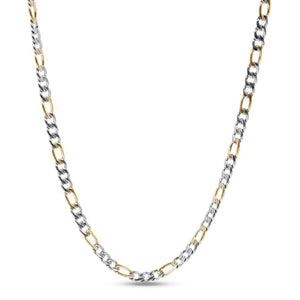 7mm Two-Tone Stainless Steel Figaro Link Chain Necklace at Arman's Jewellers