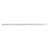 7mm Two-Tone Steel Figaro Link Bracelet