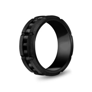 8mm Black Steel Spinner Band Ring at Arman's Jewellers