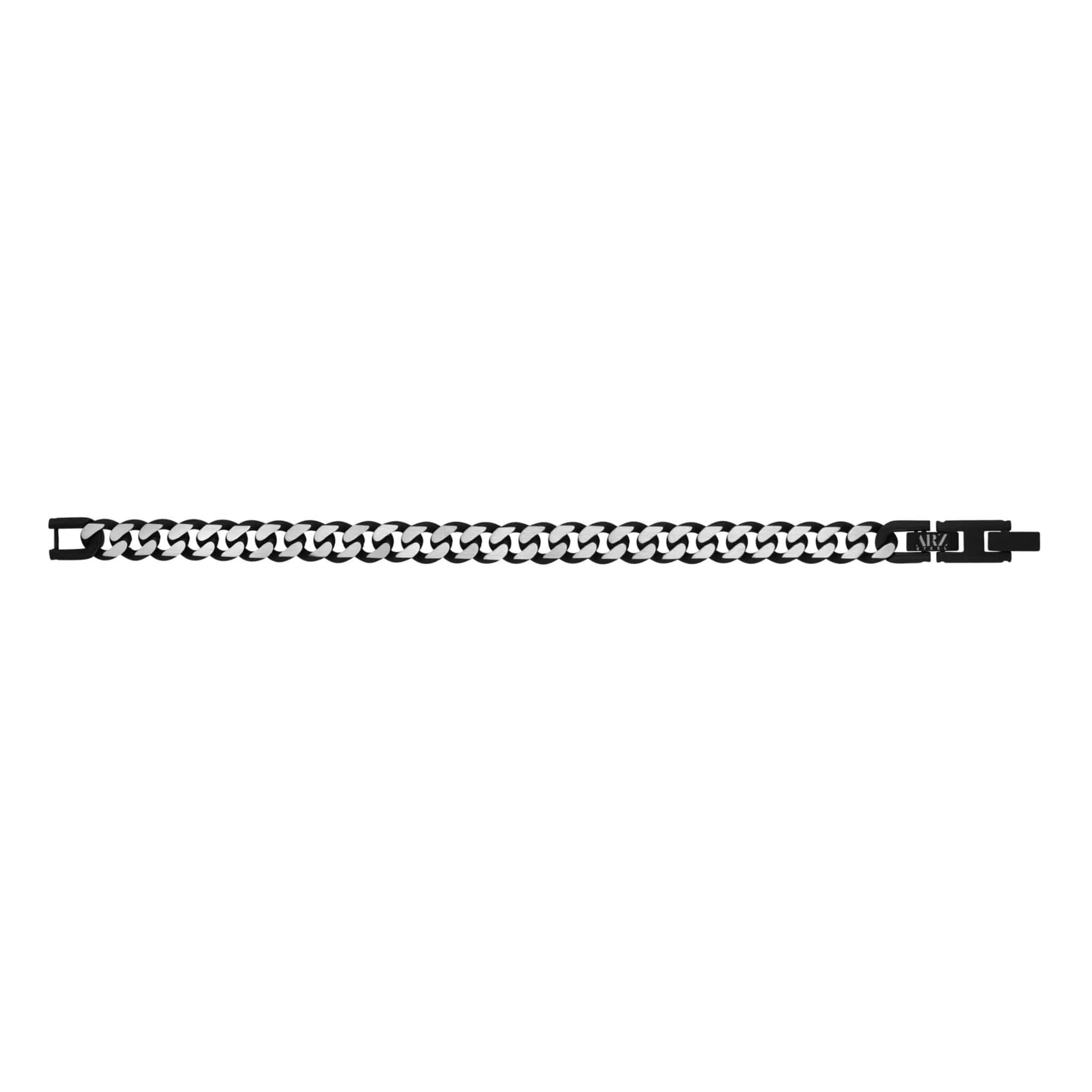 8mm Black & Steel Cuban Link Bracelet at Arman's Jewellers