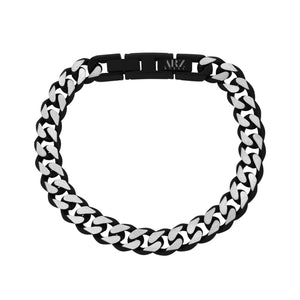 8mm Black & Steel Cuban Link Bracelet at Arman's Jewellers