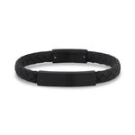 8mm Flat Leather Black ID Bracelet at Arman's Jewellers Kitchener