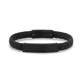 8mm Flat Leather Black ID Bracelet at Arman's Jewellers Kitchener