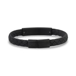8mm Flat Leather Black ID Bracelet at Arman's Jewellers Kitchener