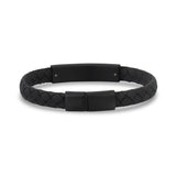 8mm Flat Leather Black ID Bracelet at Arman's Jewellers Kitchener