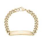 8mm Gold Steel Cuban Link ID Bracelet at Arman's Jewellers