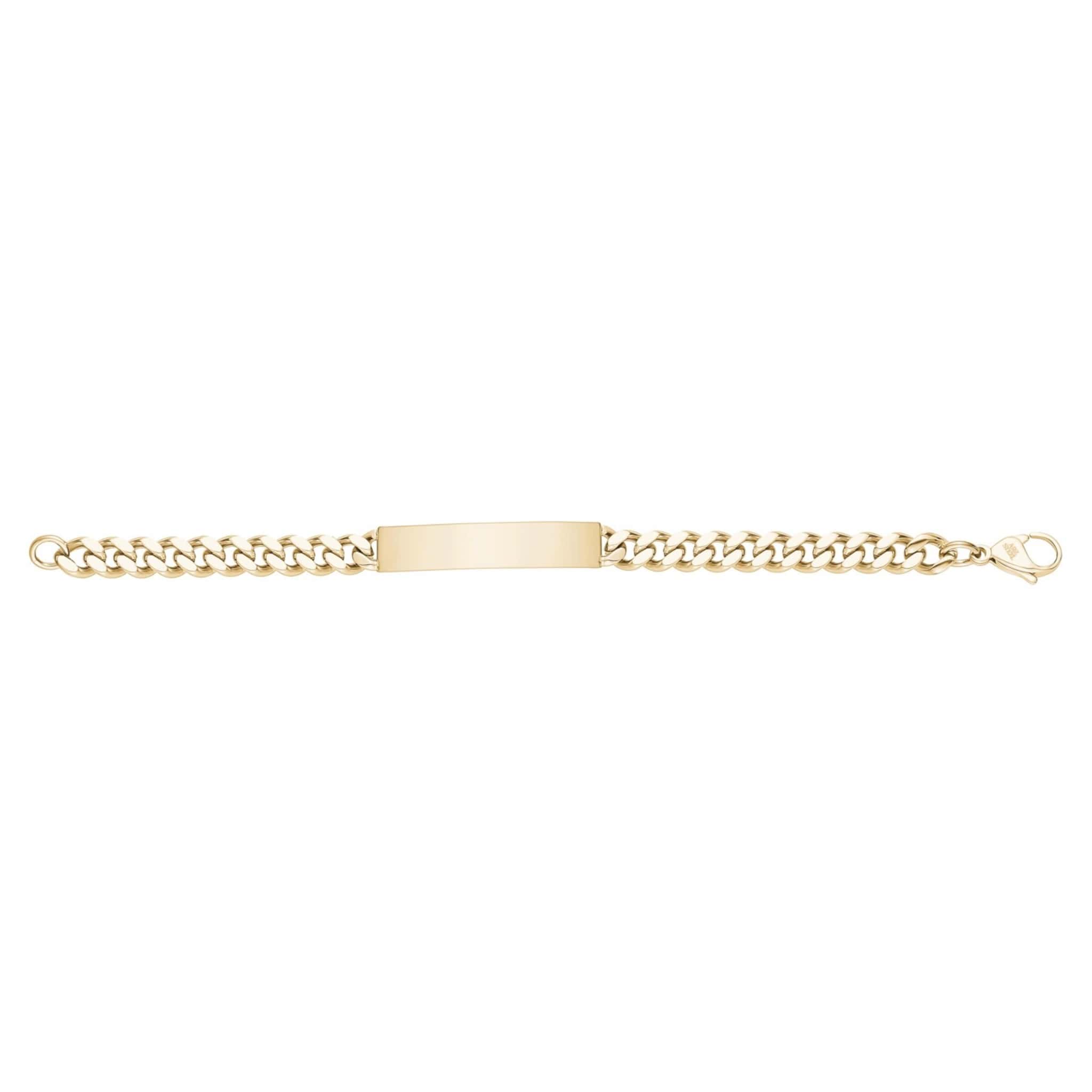 8mm Gold Steel Cuban Link ID Bracelet at Arman's Jewellers