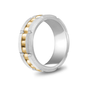 8mm Gold Steel Spinner Band Ring at Arman's Jewellers