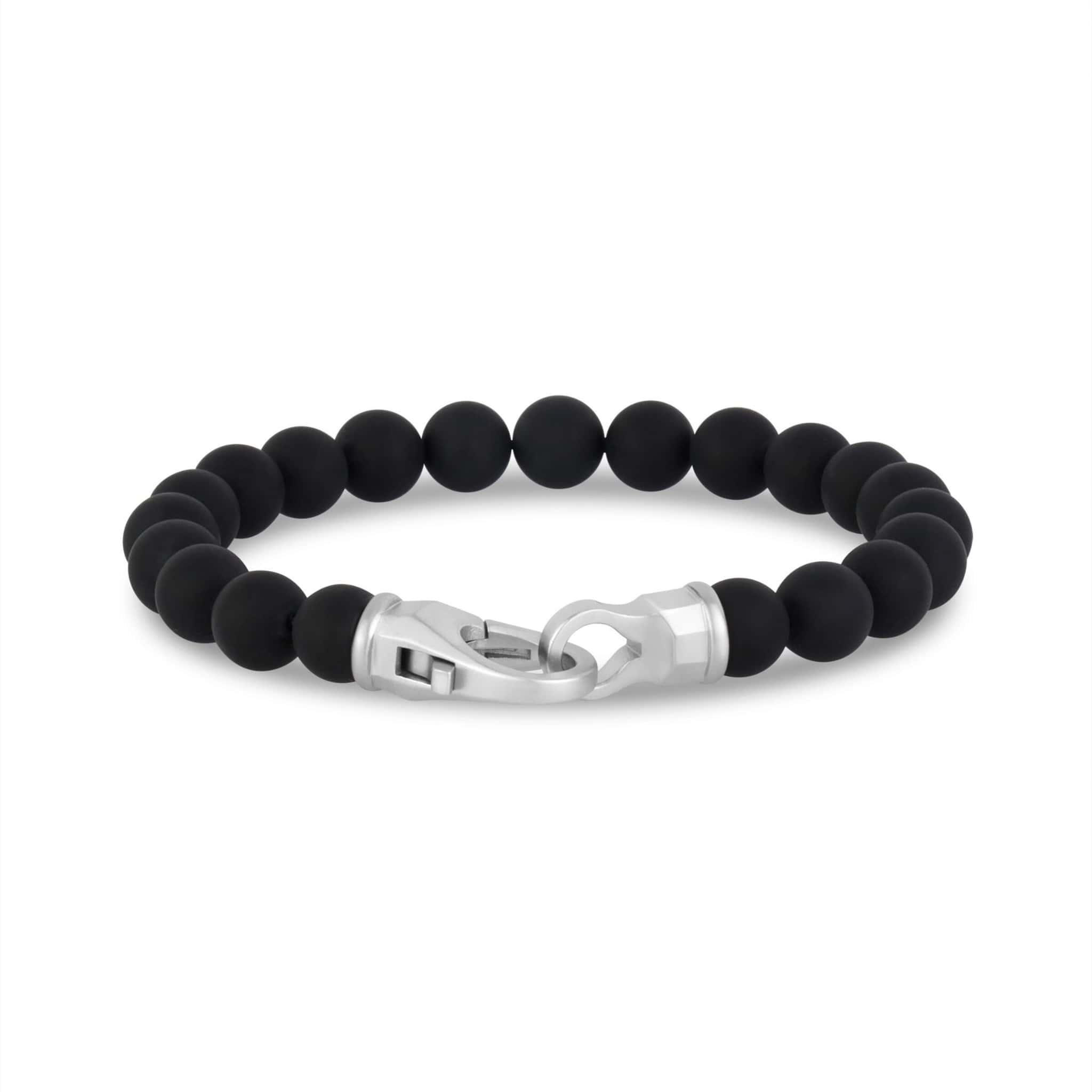 8mm Matte Black Onyx Bead Bracelet at Arman's Jewellers