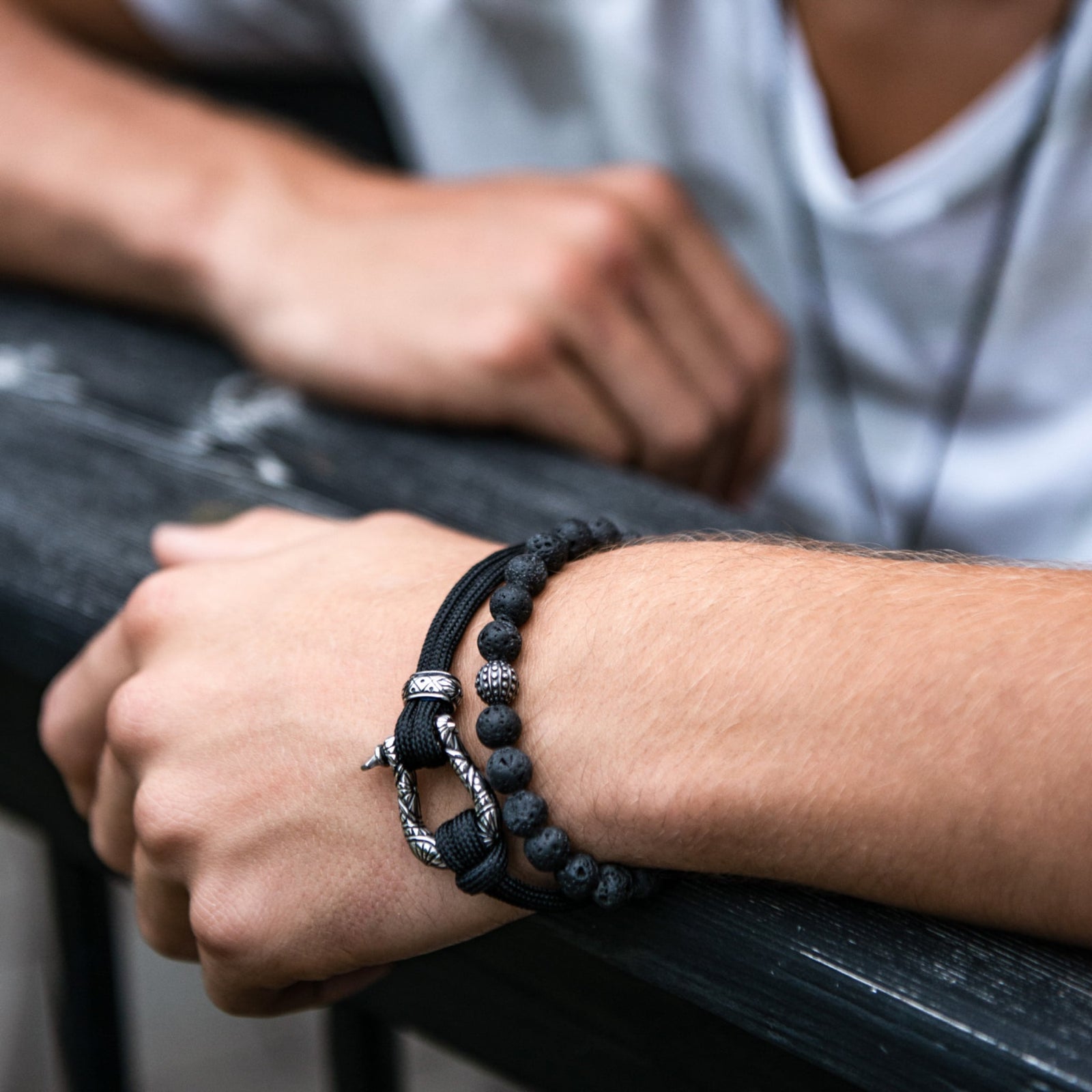 8mm Men's Black Lava Bead Bracelet at Arman's Jewellers Kitchener