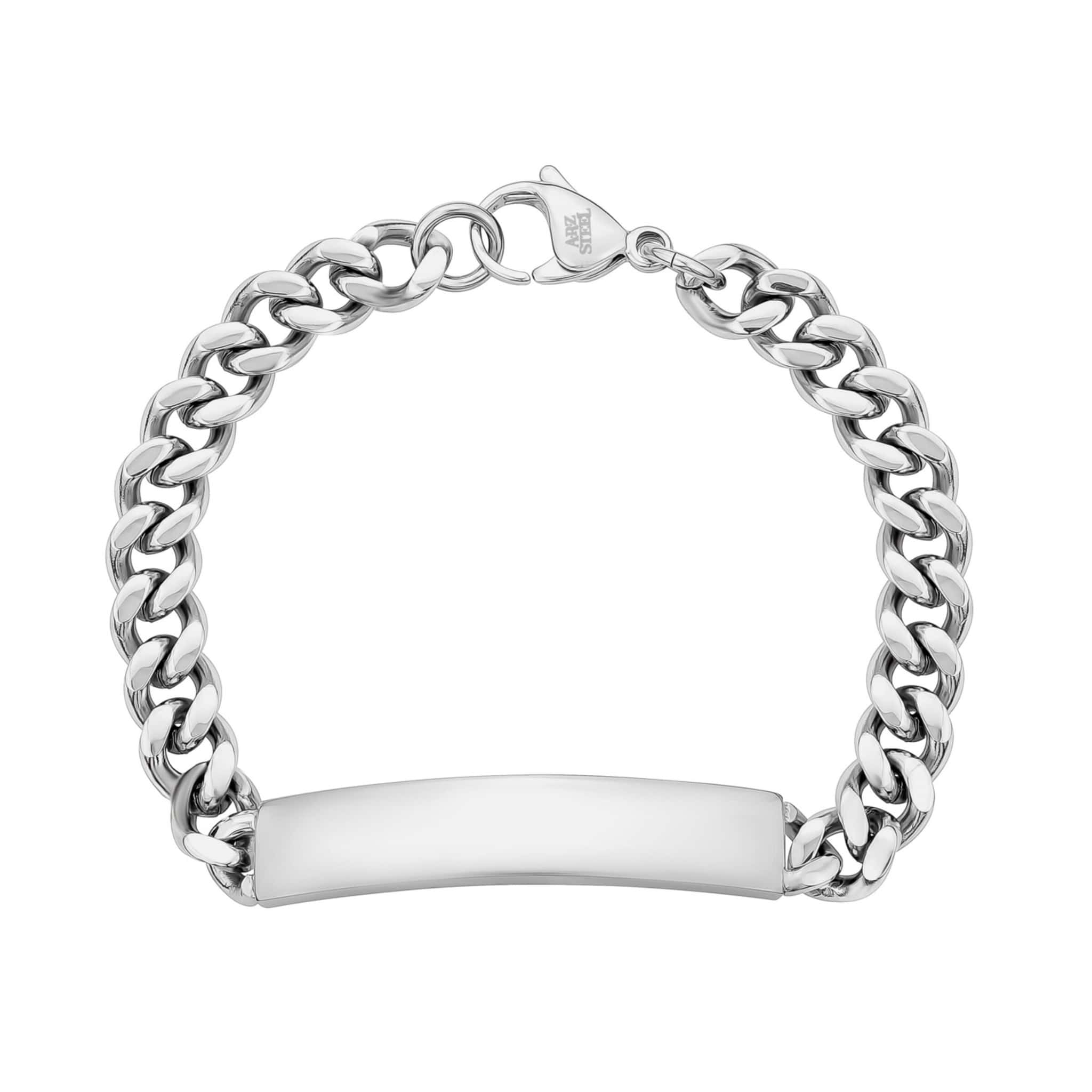 8mm Steel Cuban Link ID Bracelet