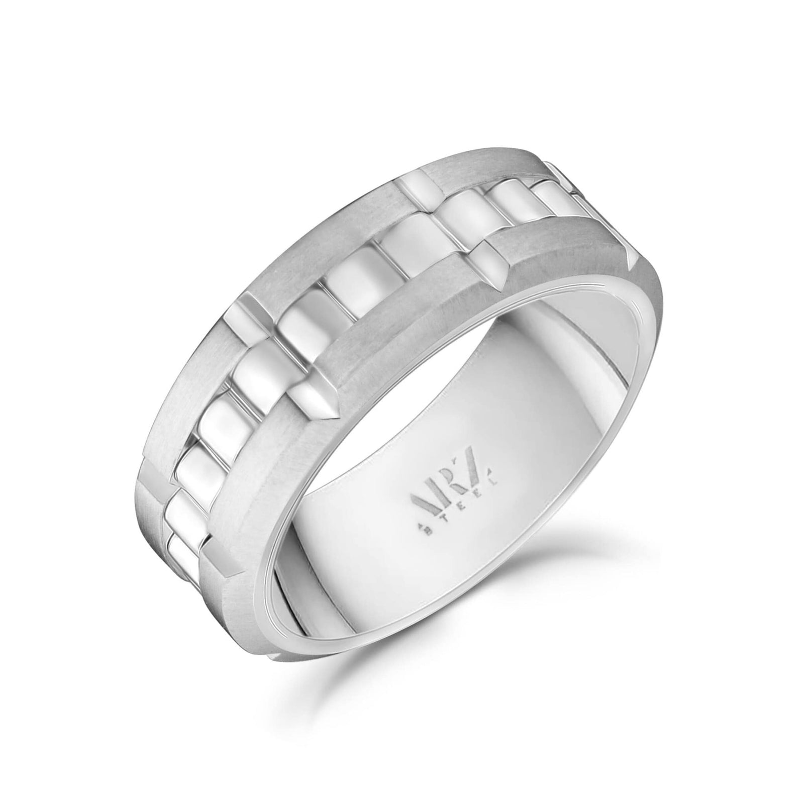 8mm Steel Spinner Band Ring at Arman's Jewellers