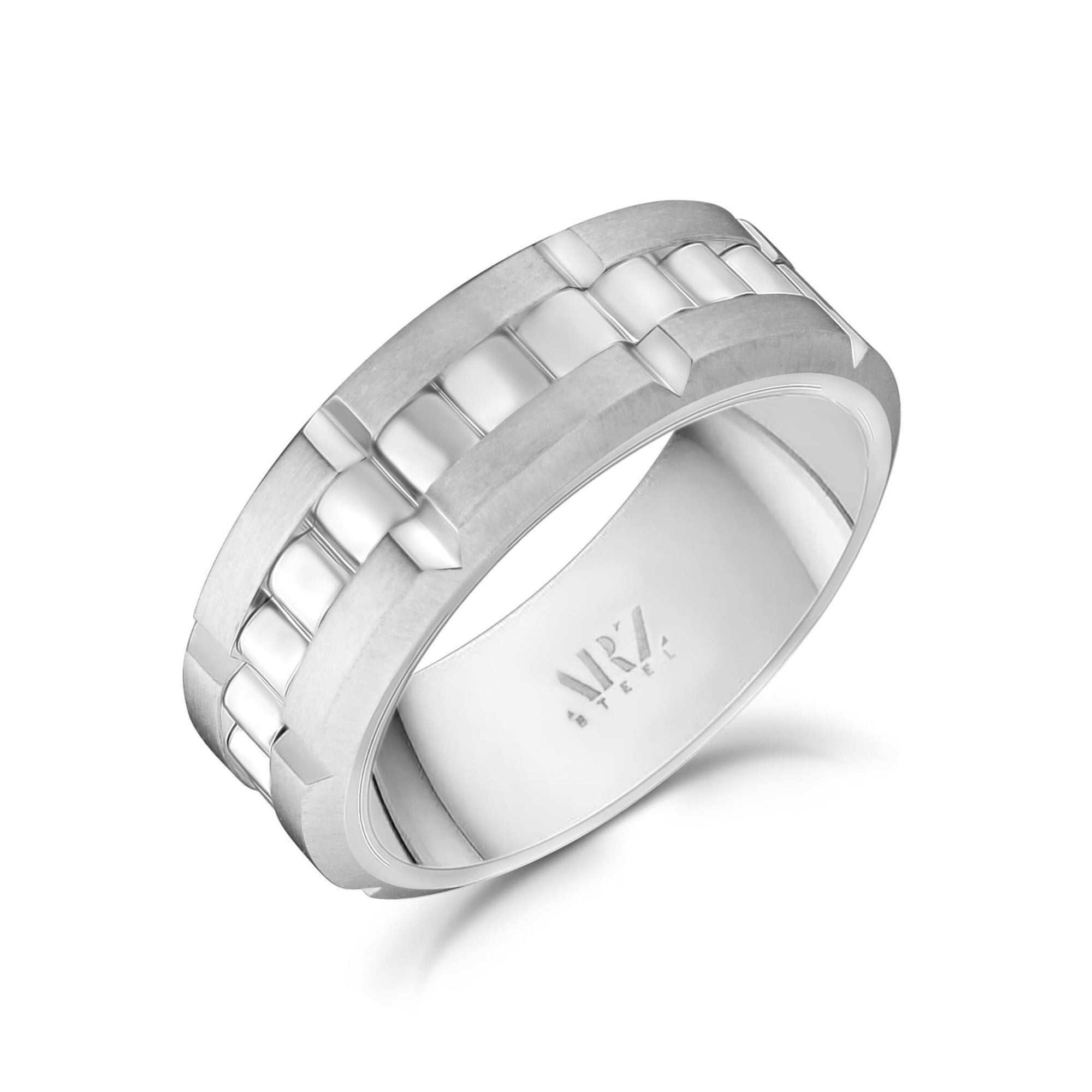 8mm Steel Spinner Band Ring at Arman's Jewellers