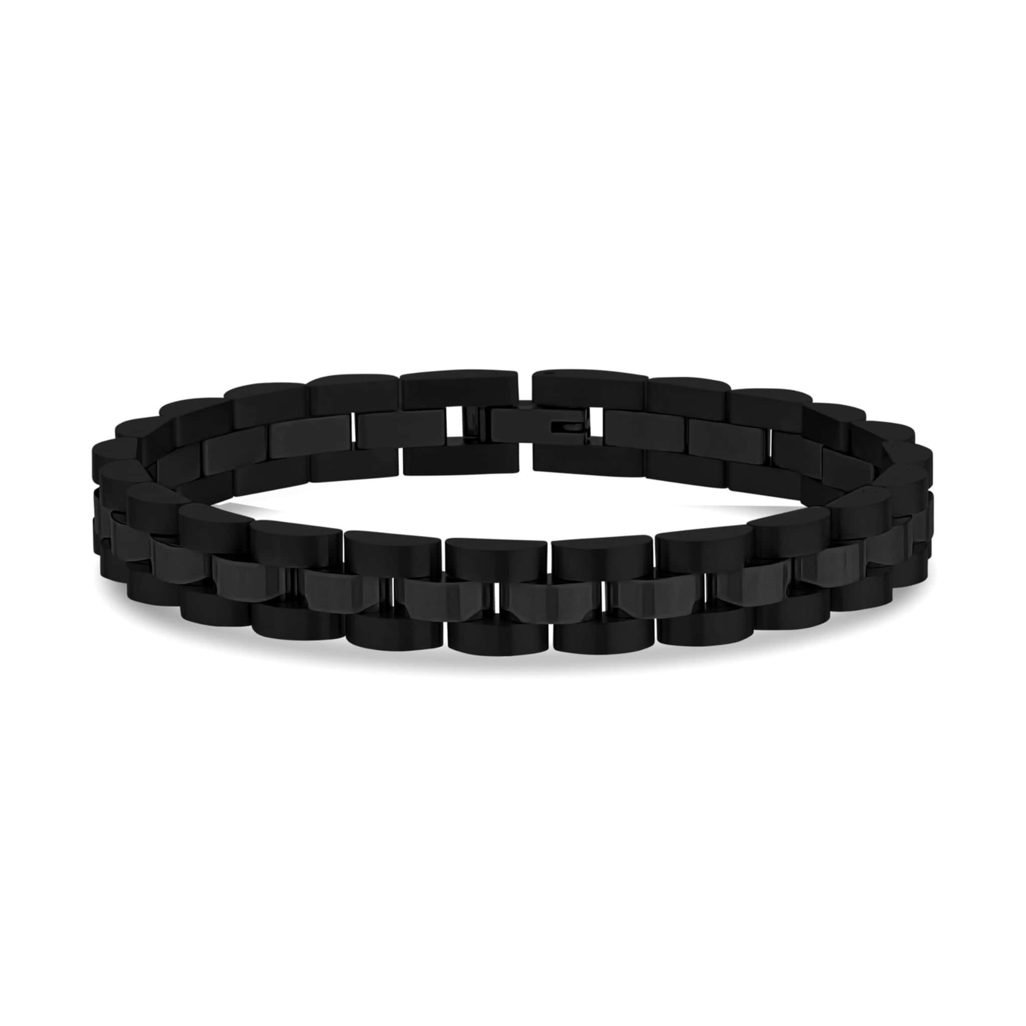 8mm Black Steel Watch Link Bracelet at Arman's Jewellers