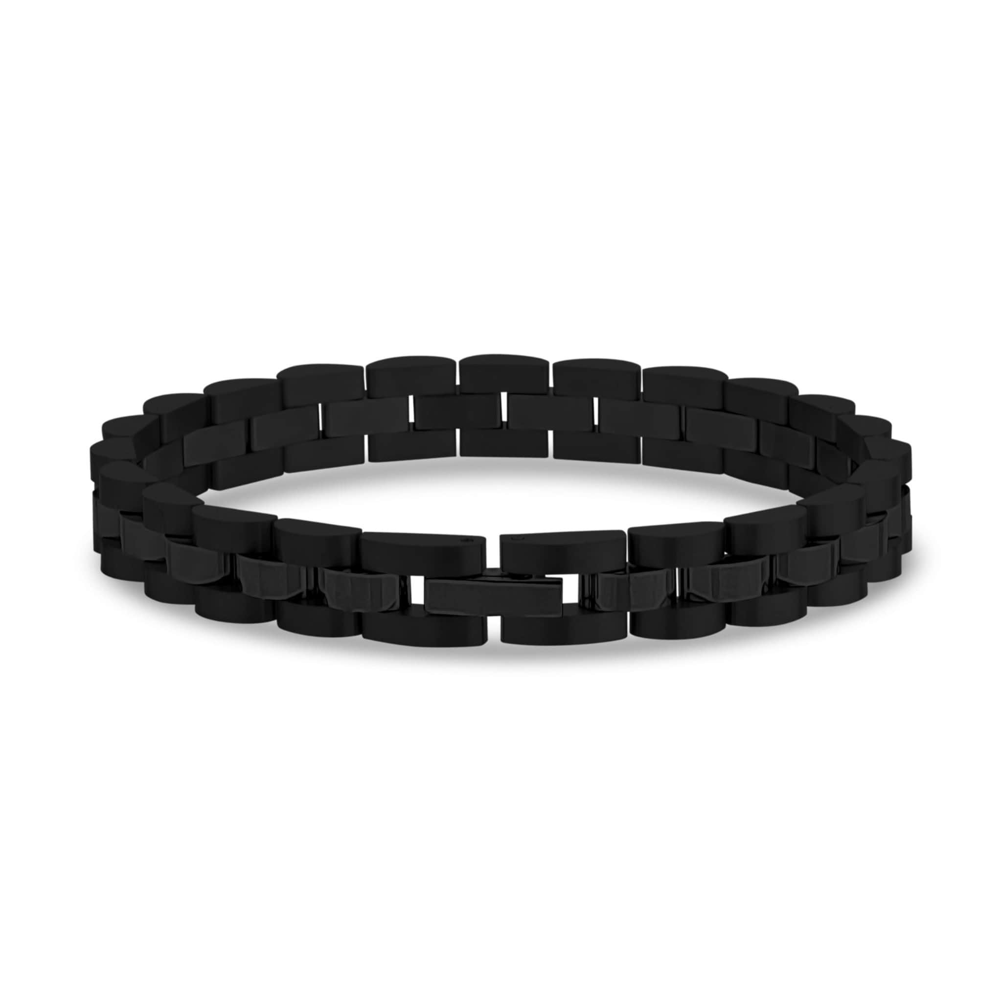 8mm Black Steel Watch Link Bracelet at Arman's Jewellers