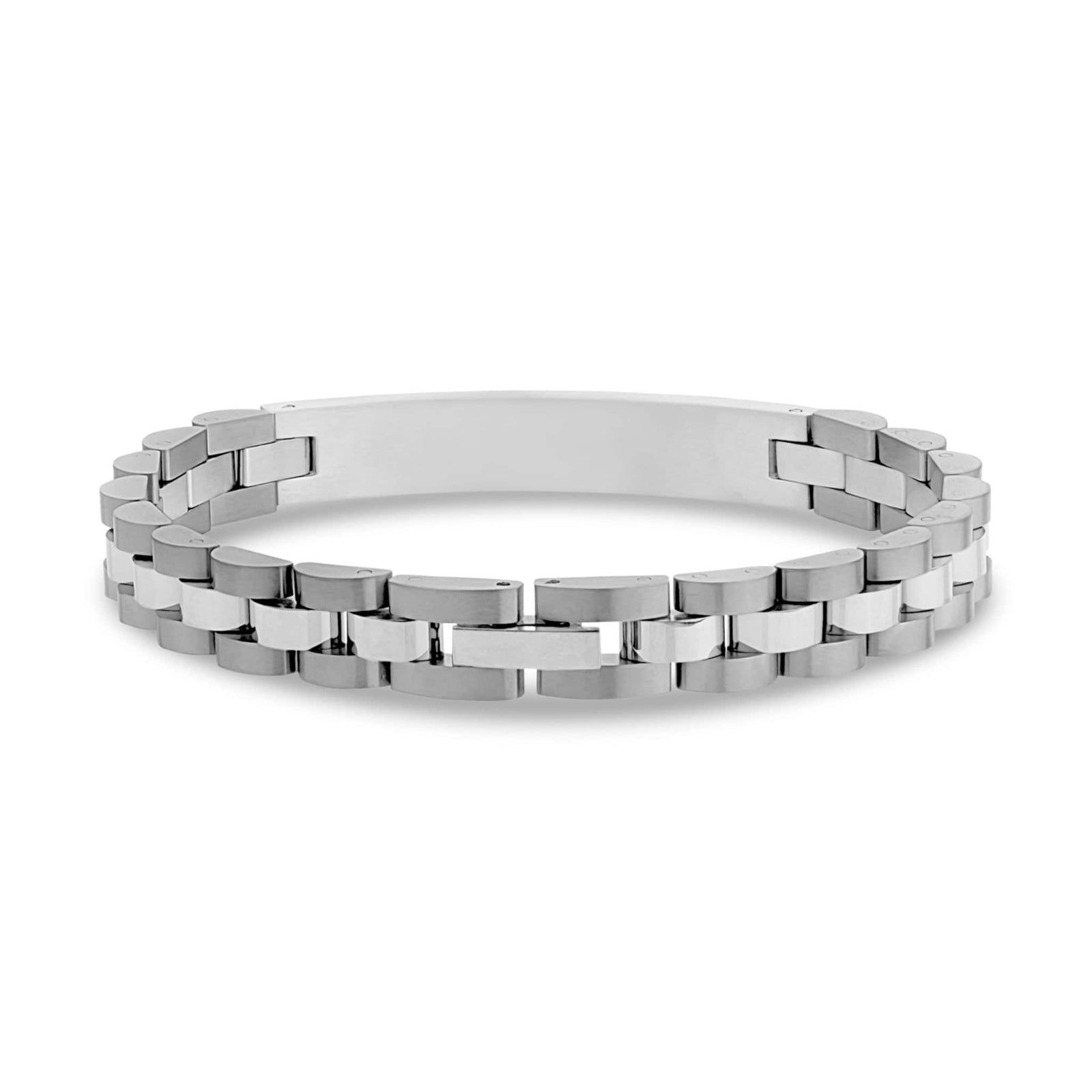8mm Watch Link Steel ID Bracelet at Arman's Jewellers