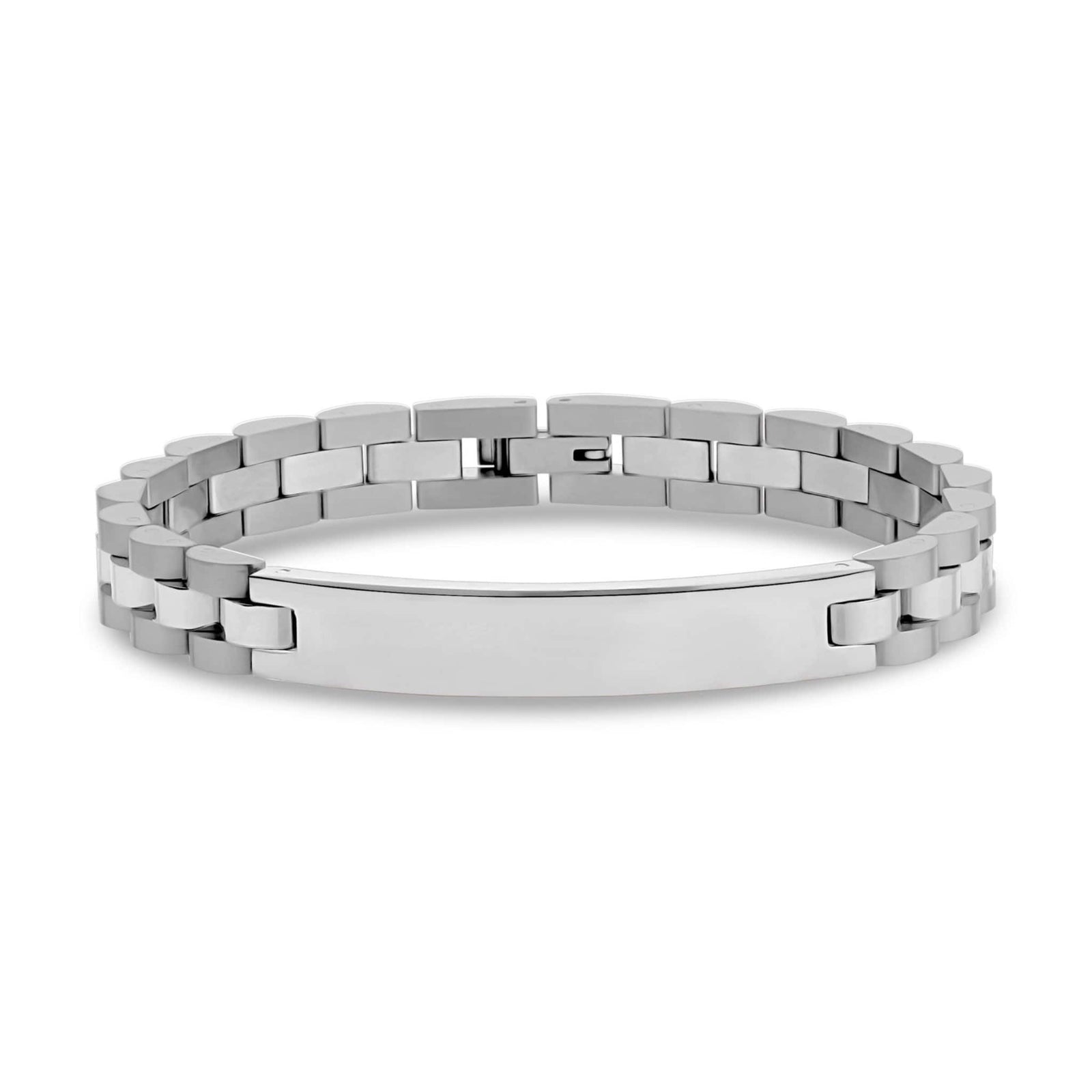 8mm Watch Link Steel ID Bracelet at Arman's Jewellers
