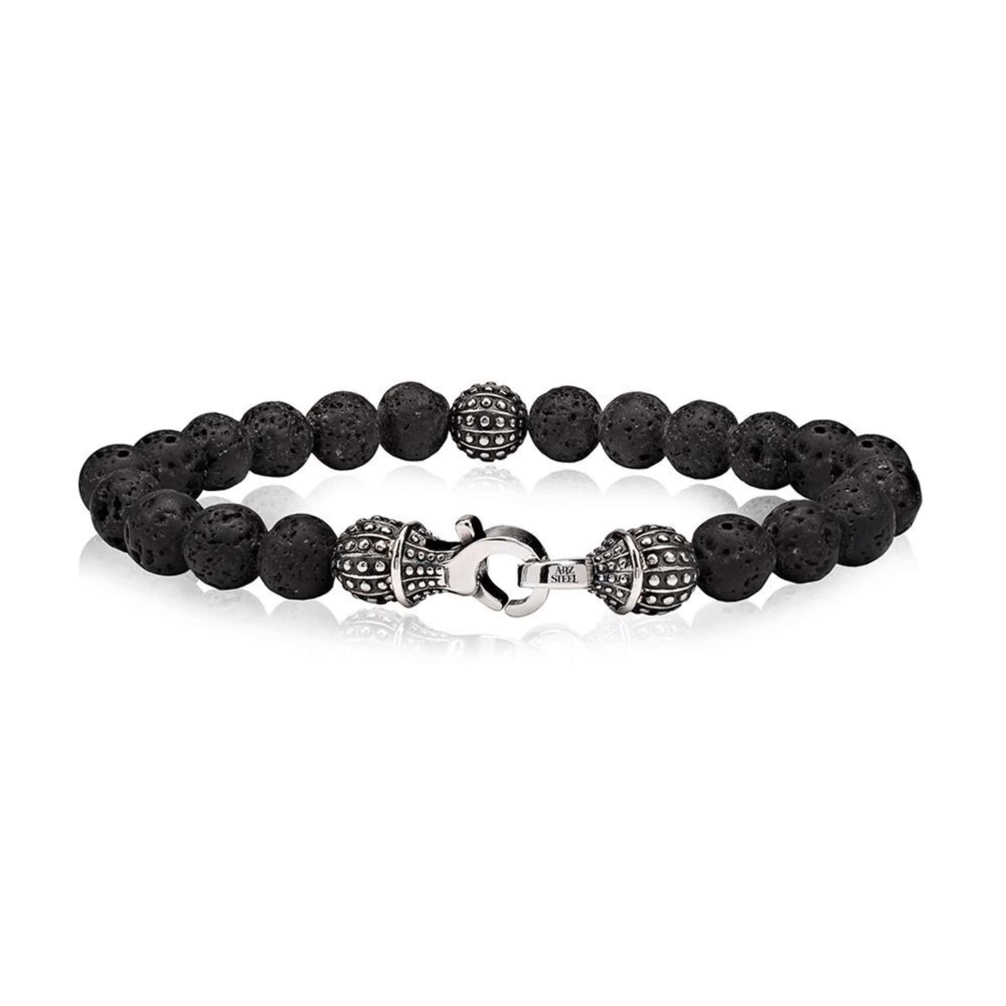 8mm Men's Black Lava Bead Bracelet at Arman's Jewellers Kitchener