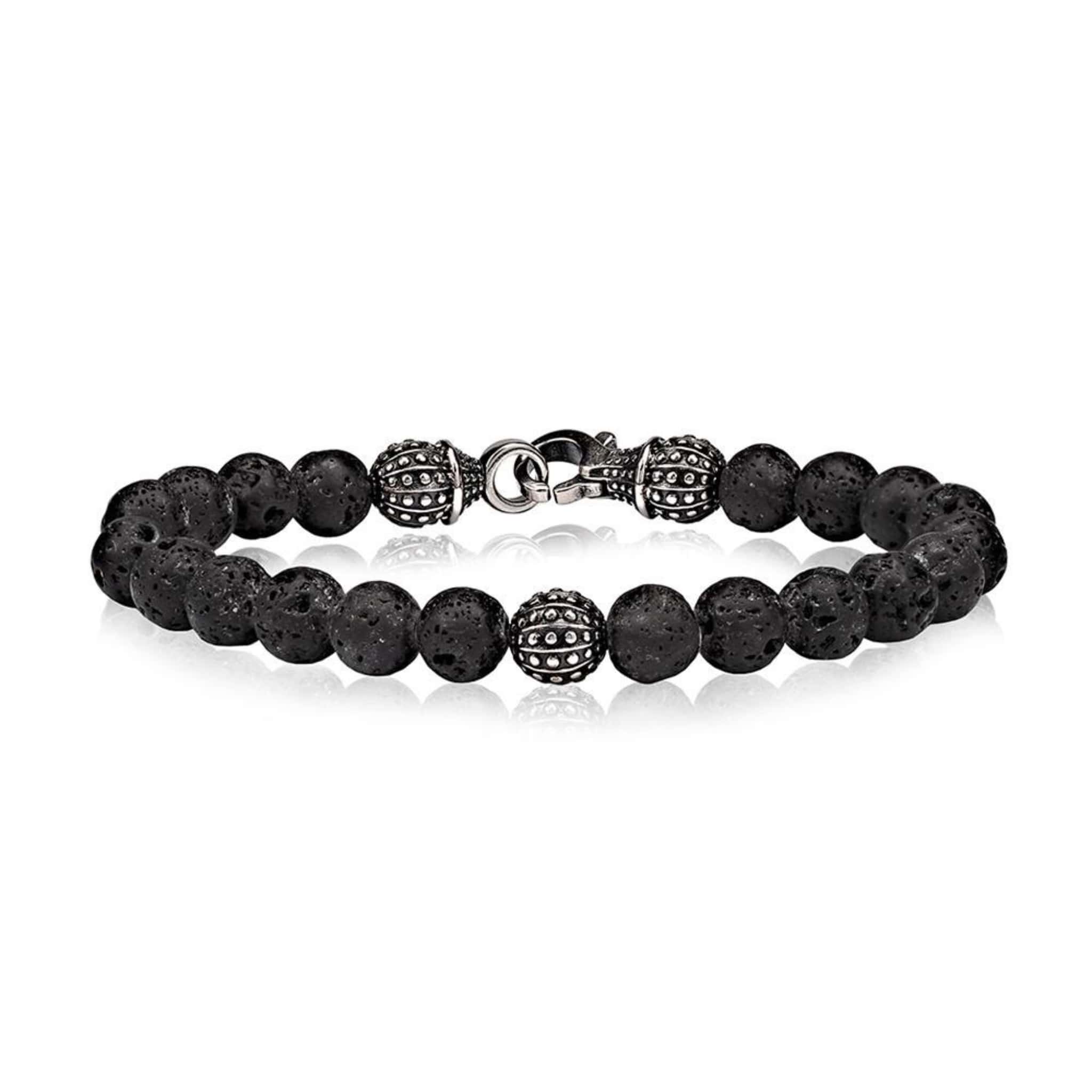8mm Men's Black Lava Bead Bracelet at Arman's Jewellers Kitchener