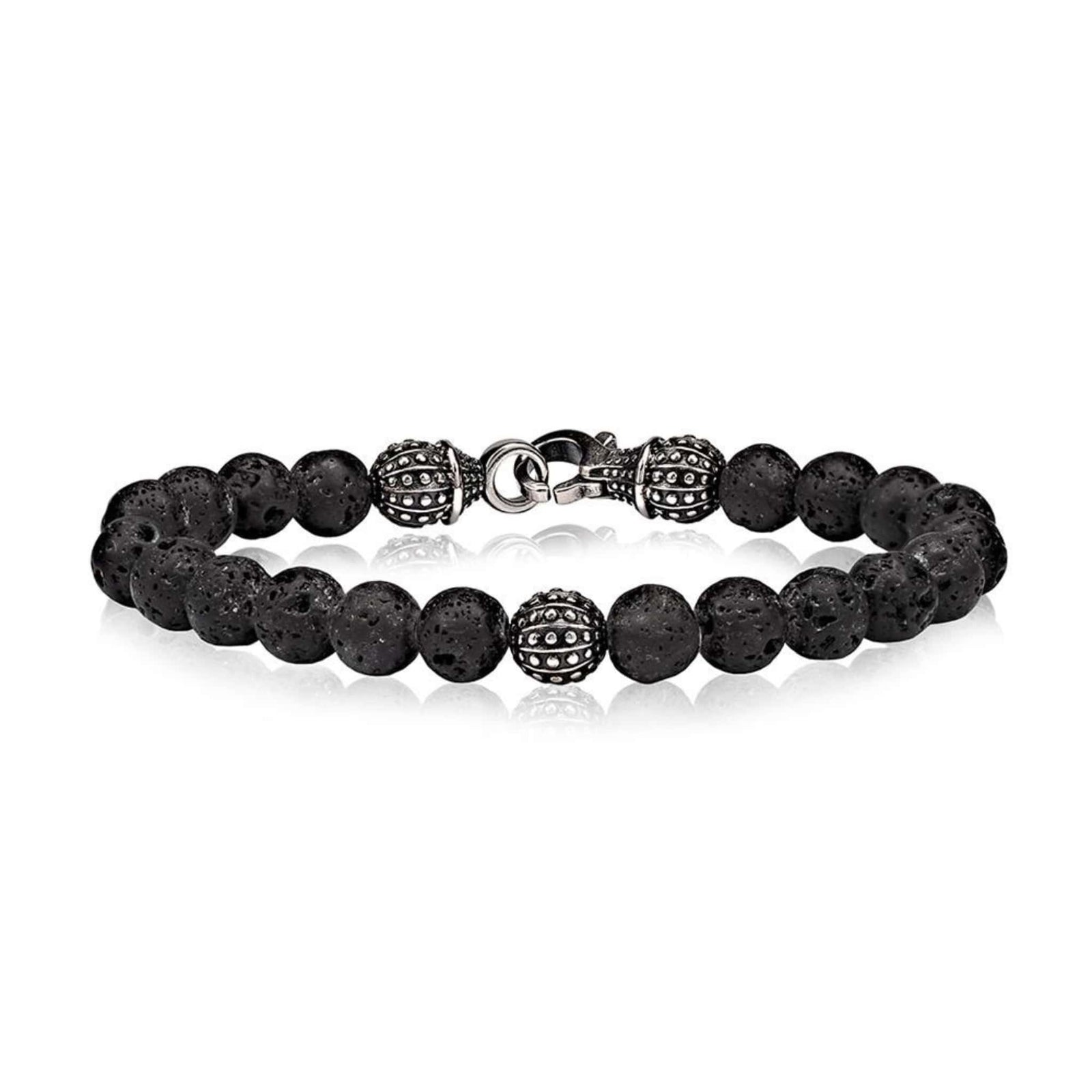 8mm Men's Black Lava Bead Bracelet at Arman's Jewellers Kitchener