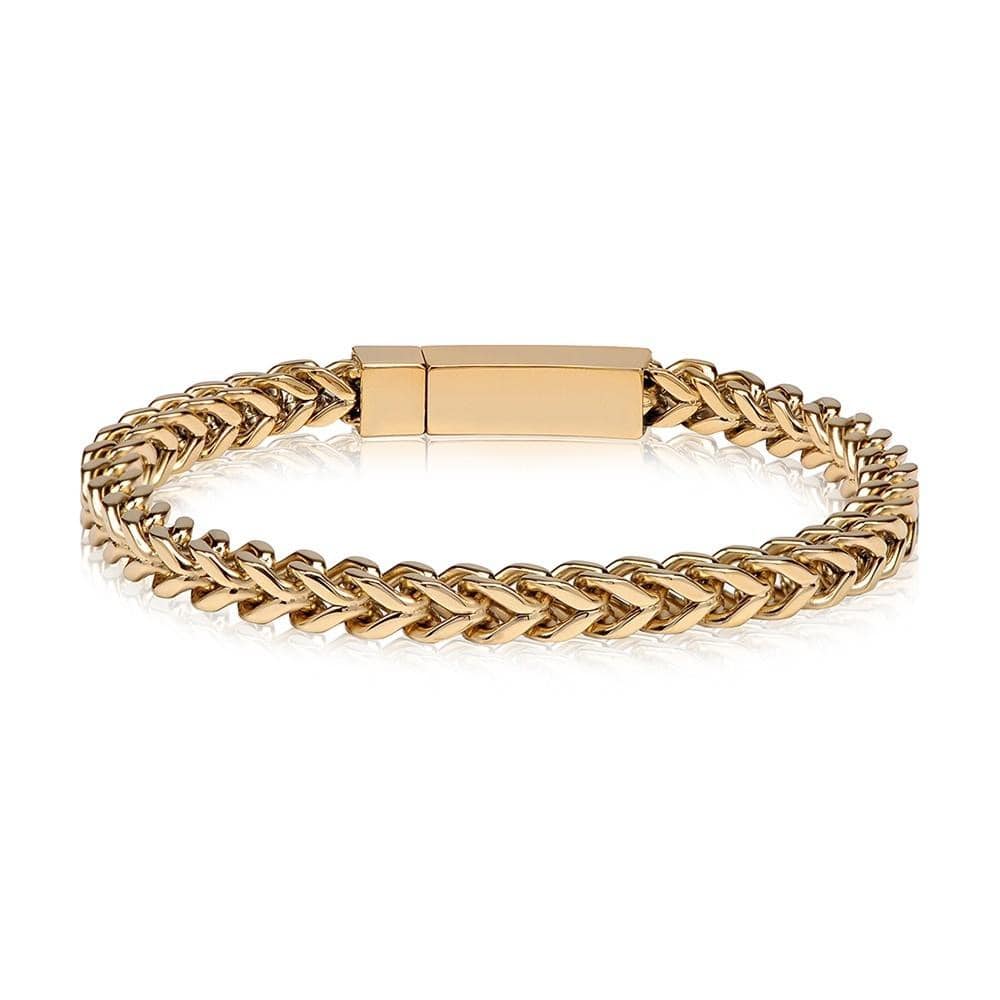 Men's Gold Steel Franco Link Bracelet at Arman's Jewellers Kitchener